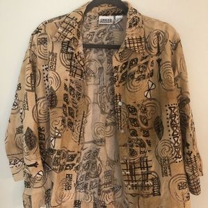 CHICOS Women Printed Blazer. ( fits like Medium Size)